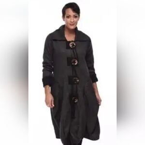 NWT Tulip Clothing Funky Bohemian Toggle Jacket Black Cotton Size M